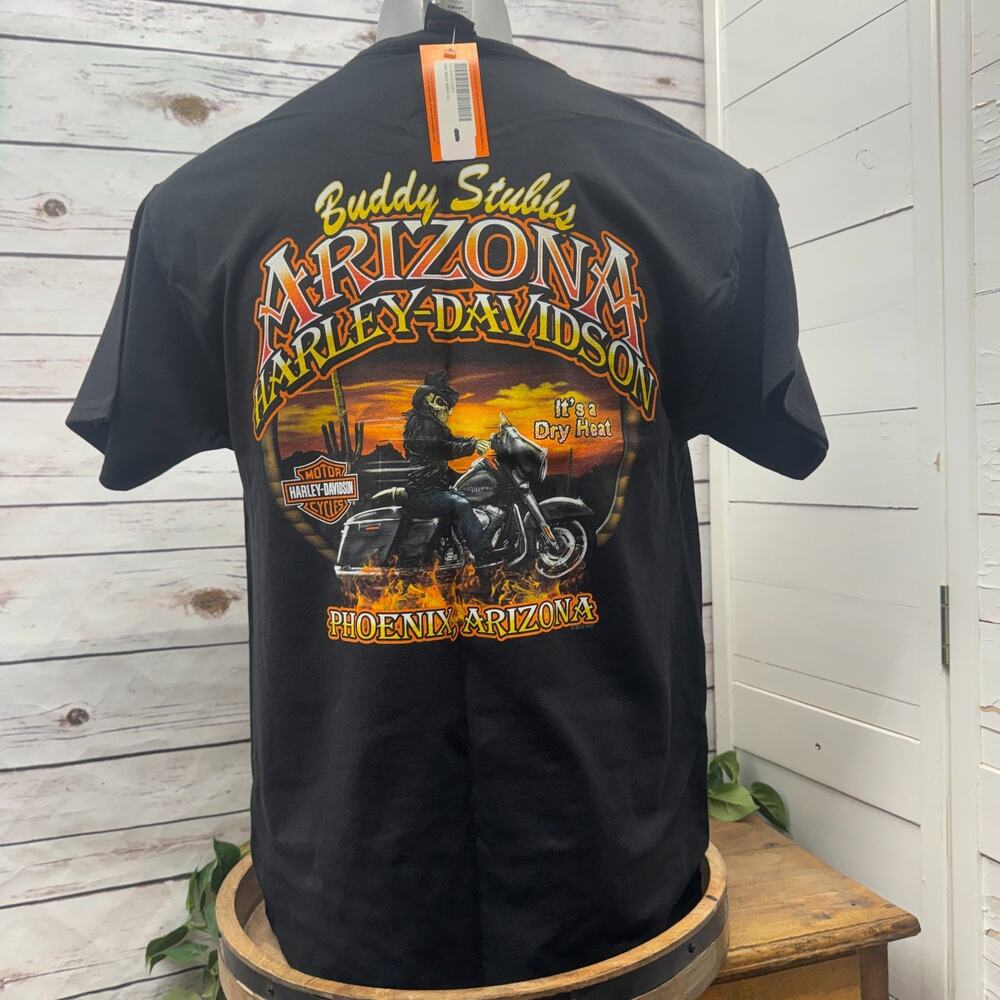 Harley-Davidson Buddy Stubbs Phoenix Arizona Its a Dry Heat Graphic T Shirt L